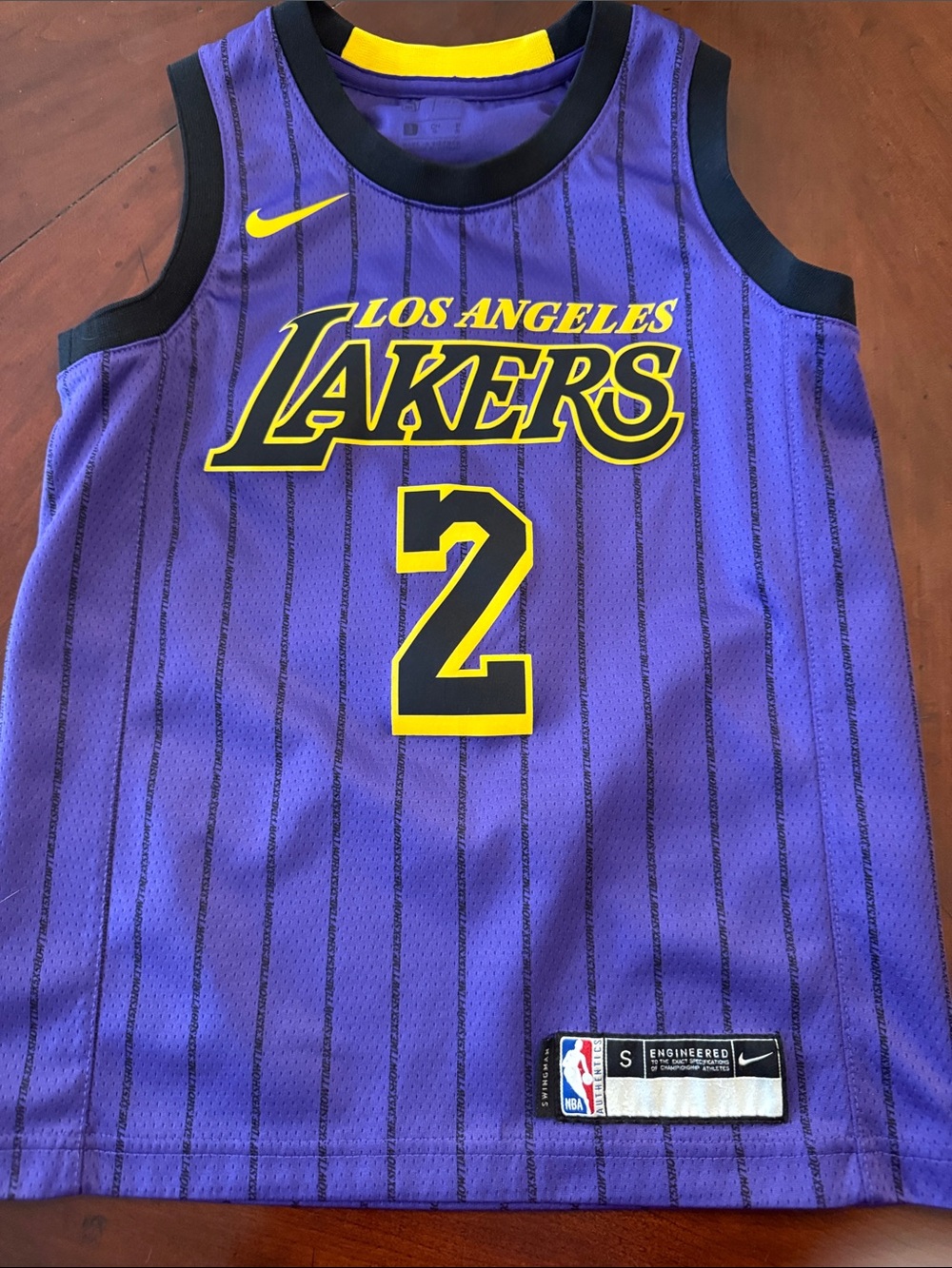 Nike Purple and Yellow Los Angeles Lakers #2 Ball Jersey youth small